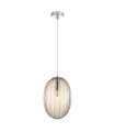 Modern pendant lamp Parlo Chrome and cognac