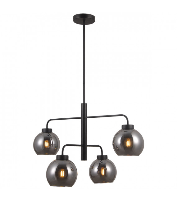 Suspension scandinave Poggi Noir mat et verre fumé