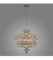 Suspension en cristal Rinaldo Champagne doré, hauteur 60 Cm