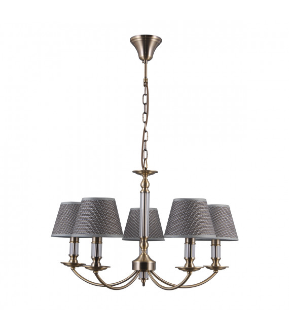 Suspension classique Zanobi Bronze antique, abat jour gris