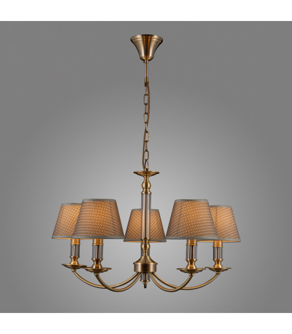 Classic suspension Zanobi Antique bronze, gray lampshade