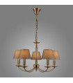Classic suspension Zanobi Antique bronze, gray lampshade