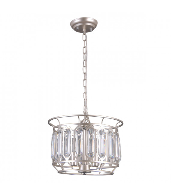 Lampada a sospensione in cristallo Priscilla Champagne argento
