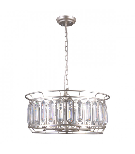 Suspension en cristal Priscilla Champagne argent hauteur 26 Cm