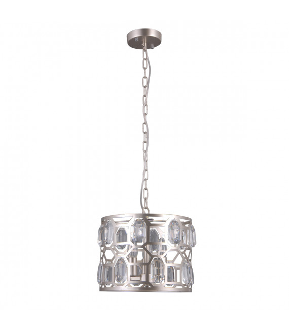 Momento Lampadario in cristallo champagne argento