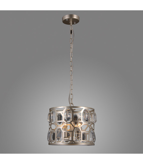 Momento Lampadario in cristallo champagne argento