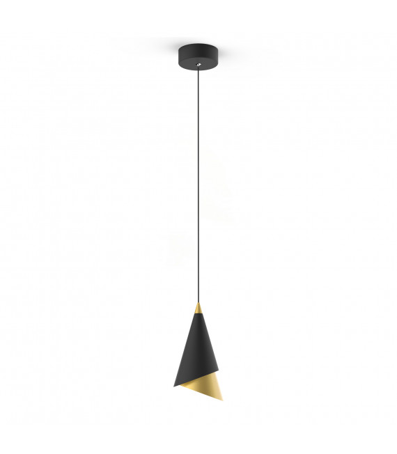 Lámpara colgante moderna Raalto Negro, dorado