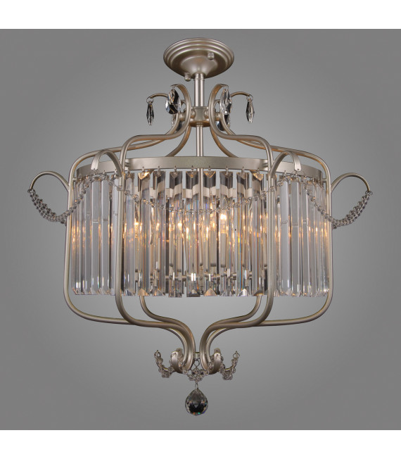 Suspension en cristal Rinaldo Champagne argent en cristal