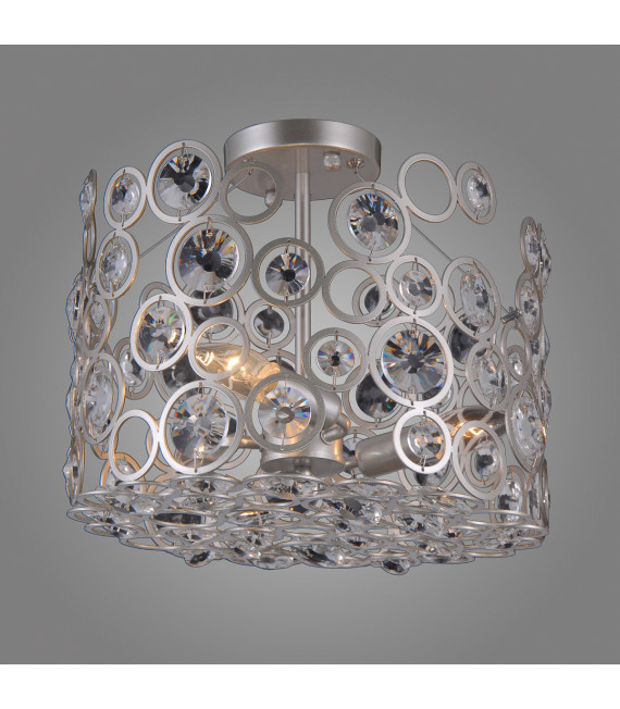 Lámpara colgante de cristal Champagne Nardo plata