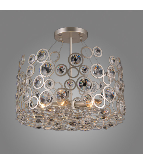 Lampadario in cristallo Nardo Champagne argento