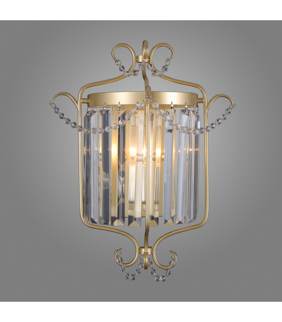 Aplique de pared de cristal dorado Rinaldo Champagne