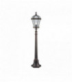 Capri outdoor post 1 bulb height 95cm rustic brown transparent glass
