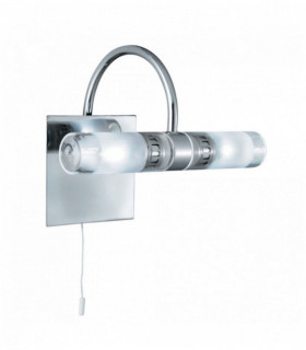 Si applica bagno lima IP44 G9 ha portato 2 fiale di vetro trasparente / cromo satinato