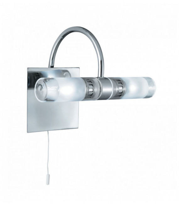 Si applica bagno lima IP44 G9 ha portato 2 fiale di vetro trasparente / cromo satinato