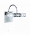 Applique salle de bain lima ip44 g9 led 2 ampoules verre transparent / dépoli chrome