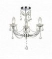 3-light chrome bathroom chandelier with crystal glass