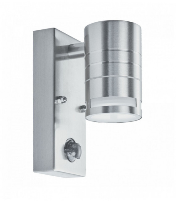 Outdoor led wall light and porch gu10 led 1 bulb frosted glass in stainless steel