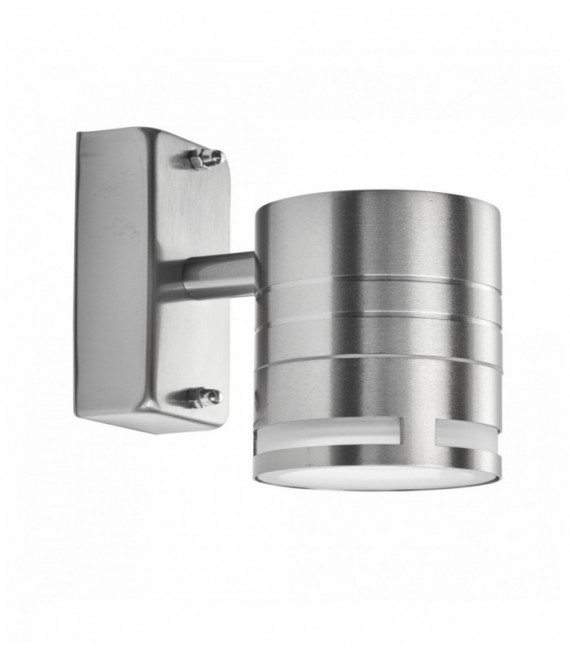 Outdoor led wall light and porch gu10 led 1 bulb frosted glass in stainless steel