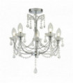 5-light chrome bathroom chandelier with crystal glass