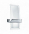 Curved led wall light transparent / chrome frosted glass