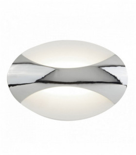 pared LED luz ovalada arena cromo / blanco
