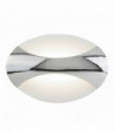 Oval chrome / sand white led wall light