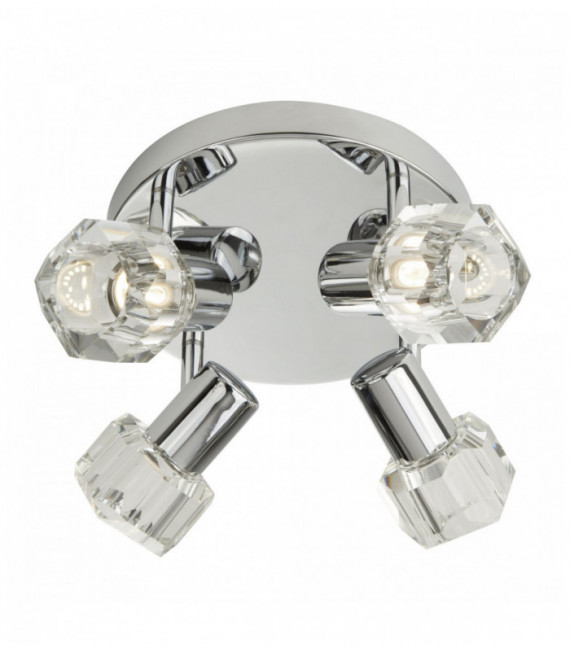 LED-Projektor 4 Ampullen Chrom Glas transparent