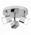 Spot quad 3 ampoules led à tête carrée chrome