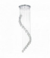 Suspension ice cube led - 20ampoules verre transparent chrome