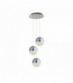 Marbles pendant light 3 led bulbs crushed ice effect chrome shade
