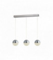 Marbles pendant light 3 bulbs led globe bar effect crushed ice chrome shade