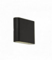 Outdoor wall light with led up / down - black - transparent diffuser