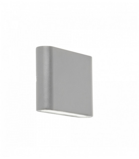 High / low led outdoor wall light - gray - transparent diffuser