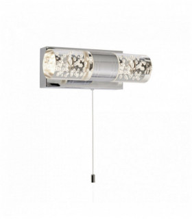 bagno parete bolle lampada a LED cromata. passare zipper