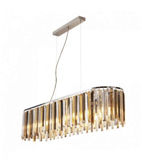 Suspension clarissa 8 ampoules chrome transparent / ambre / fumé
