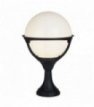 Orb garden lantern 1 bulb black post / round opal shade