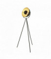 Lampadaire trépied blink 1 ampoule noir mat avec intérieur abat-jour or
