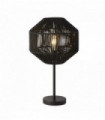 1-light wicker table lamp, black wicker