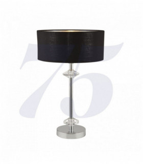 Lampe de table new orleans 1 ampoule chrome avec abat-jour noir / intérieur argent