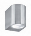 Outdoor led wall light and porch gu10 led ip44 1 bulb silver