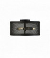 Plafonnier résille 3 ampoules tambour noir mat