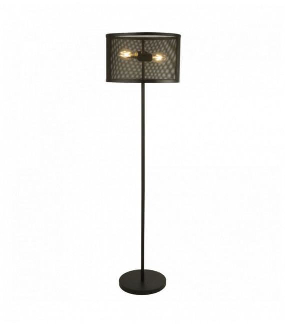 Lampione 2 lampadine a rete nero opaco