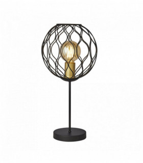 1-light finesse table lamp with wavy bar - black with gold sockets