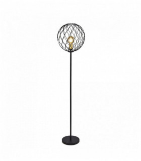 Lampada finezza 1 lampadina con bar ondulato - nero con maniche d'oro