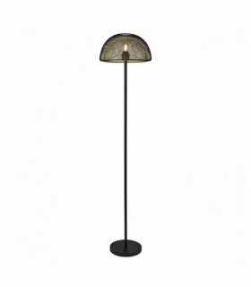 Lampadaire en maille 1 ampoule en nid d'abeille - extérieur noir avec intérieur doré