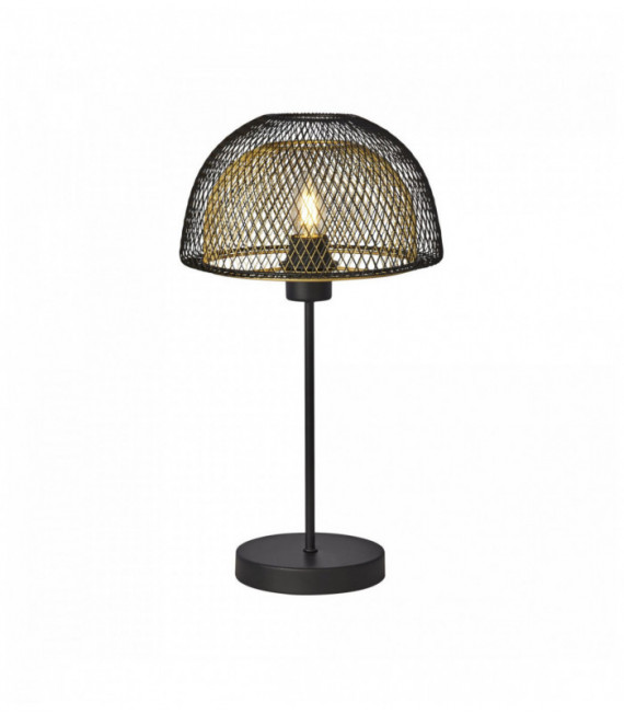 1-Light Honeycomb Double Layer Table Lamp - Black Exterior with Gold Interior