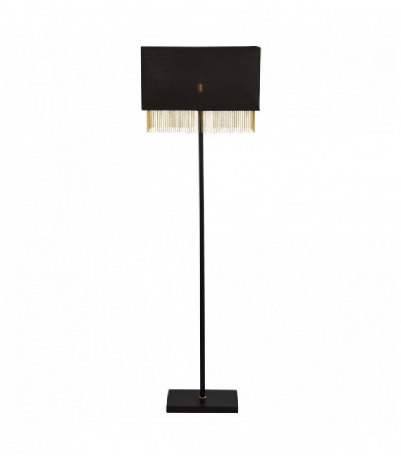 Lampe Fringe 1 Lampe - schwarz Schatten mit goldener Kette