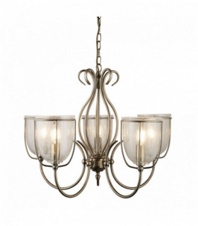 Silhouette chandelier 5 brass bulbs