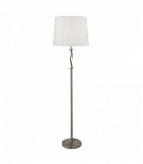 1 Lampe vegas weiß silber matt Lampenschirm Elfenbein Leinwand