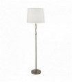 Lampadaire vegas 1 ampoule satin argent blanc abat-jour en toile de jute ivoire